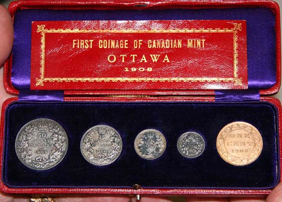 1908 Specimen Set - First Coinage of Canadian Mint Ottawa